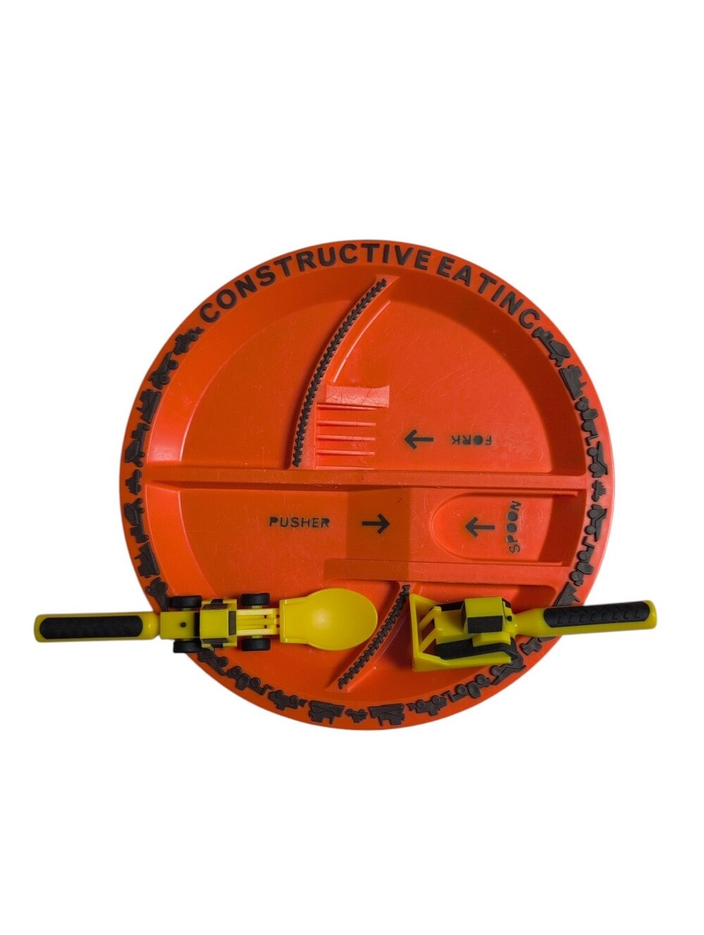 Constructive Eating Plate Spoon And Pusher